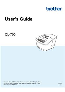 Brother QL 700 manual. Camera Instructions.